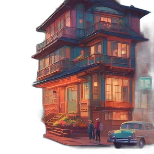 building, furniture, concept art, watercolor transparent PNG cut-out