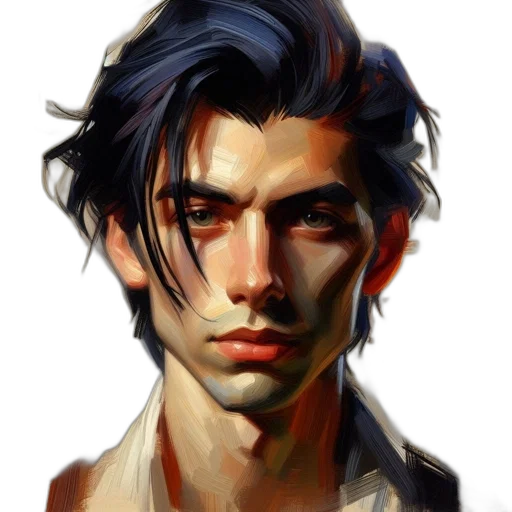 face, photorealistic, oil painting, fantasy art transparent PNG cut-out