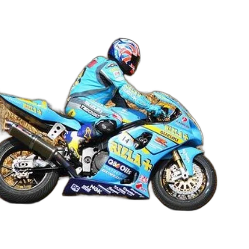 photorealistic, rider, blue, yellow transparent PNG cut-out