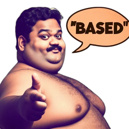 food, overweight, man, mustache transparent PNG cut-out