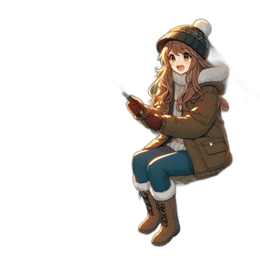 hat, staff, jacket, weapon transparent PNG cut-out