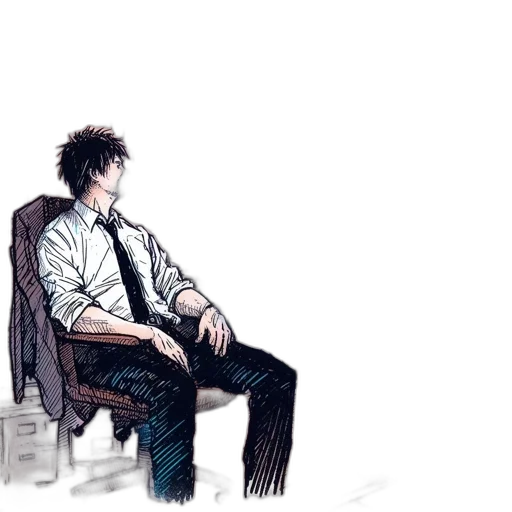 staff, robot, jacket, comic book art transparent PNG cut-out