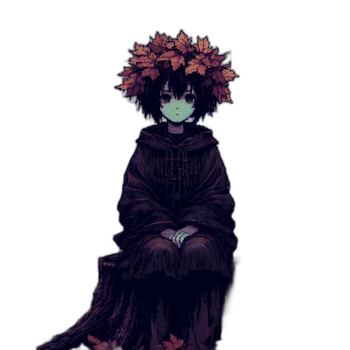 creature, mask, flower, dress transparent PNG cut-out