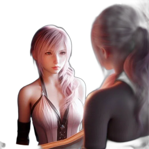 hair, dress, face, concept art transparent PNG cut-out
