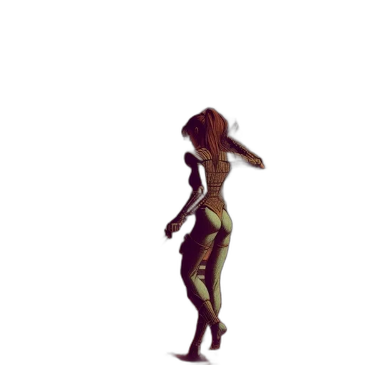 creature, staff, dress, robot transparent PNG cut-out