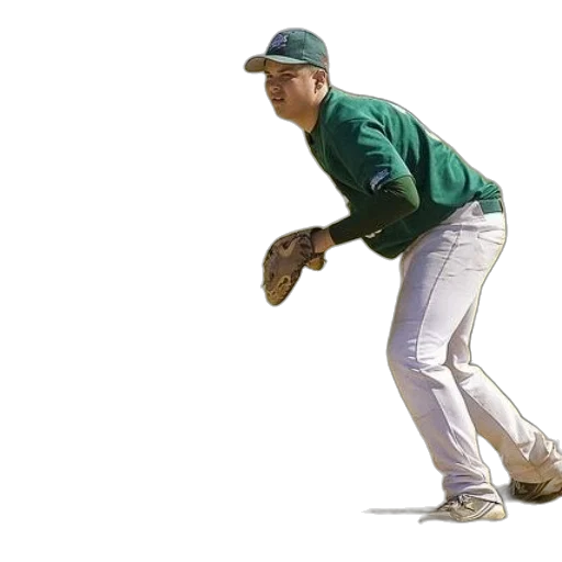 green, baseball, player, jersey transparent PNG cut-out