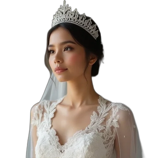 crown, jewelry, dress, face transparent PNG cut-out