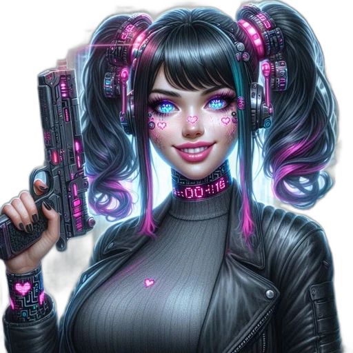 weapon, robot, staff, cyberpunk transparent PNG cut-out