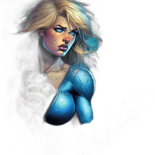face, comic book art, concept art, fantasy art transparent PNG cut-out