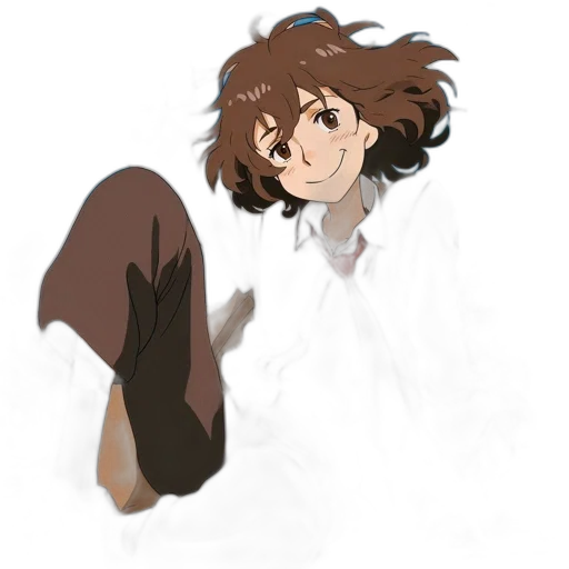 hair, staff, creature, shoes transparent PNG cut-out