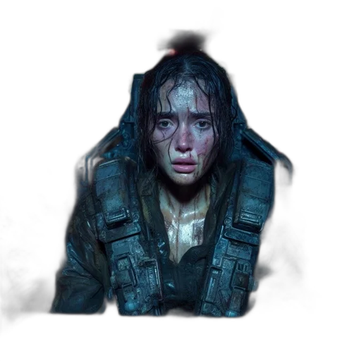 jacket, face, weapon, creature transparent PNG cut-out