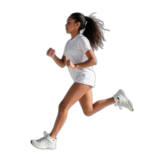 girls, running, white, react transparent PNG cut-out