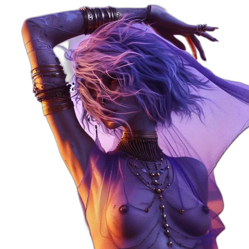 hair, cyberpunk, concept art, photorealistic transparent PNG cut-out