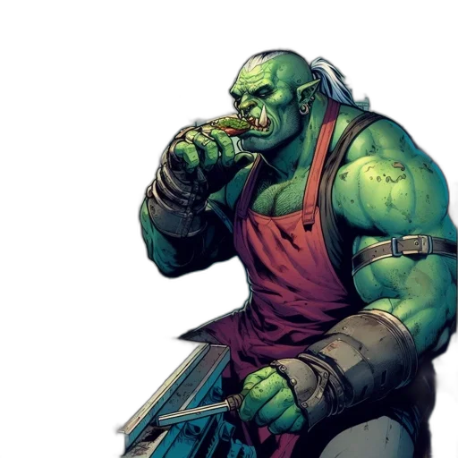 comic book art, concept art, fantasy art, green transparent PNG cut-out