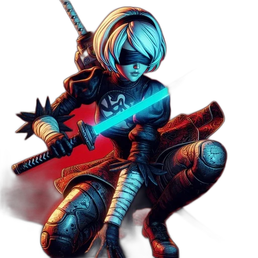 sword, robot, weapon, staff transparent PNG cut-out