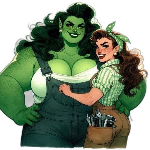 comic book art, concept art, fantasy art, cartoon transparent PNG cut-out