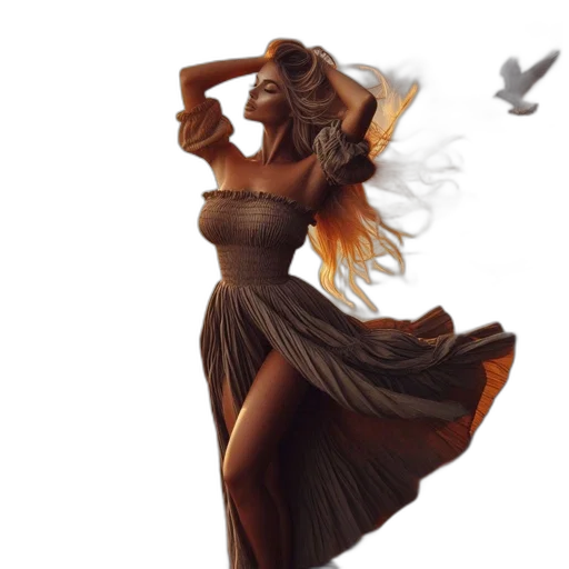 dress, fantasy art, photorealistic, concept art transparent PNG cut-out