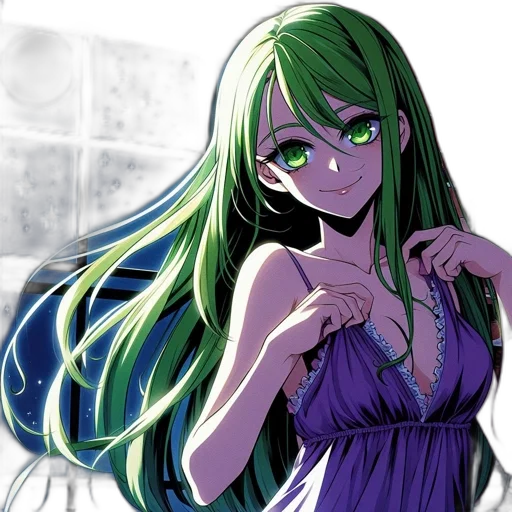 dress, jewelry, staff, hair transparent PNG cut-out
