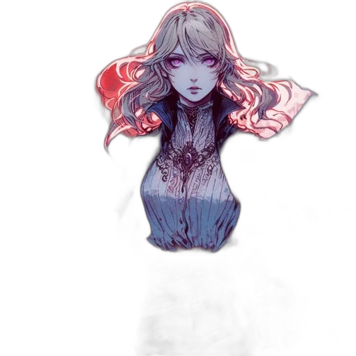 dress, creature, hair, face transparent PNG cut-out
