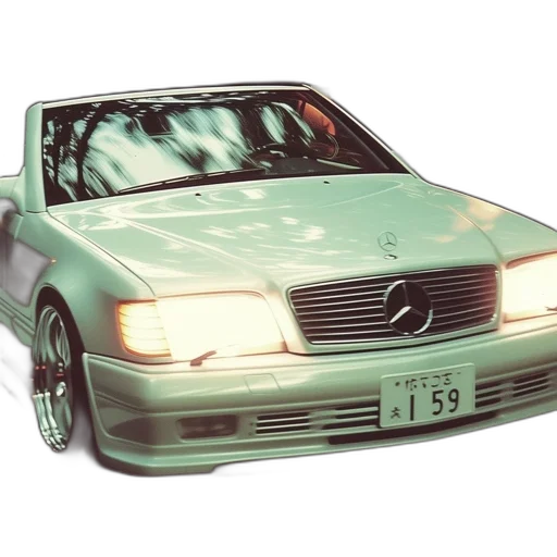 car, 3d render, photorealistic, vaporwave transparent PNG cut-out