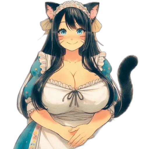 dress, staff, animal, anime transparent PNG cut-out
