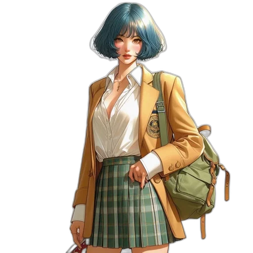 jacket, dress, staff, concept art transparent PNG cut-out