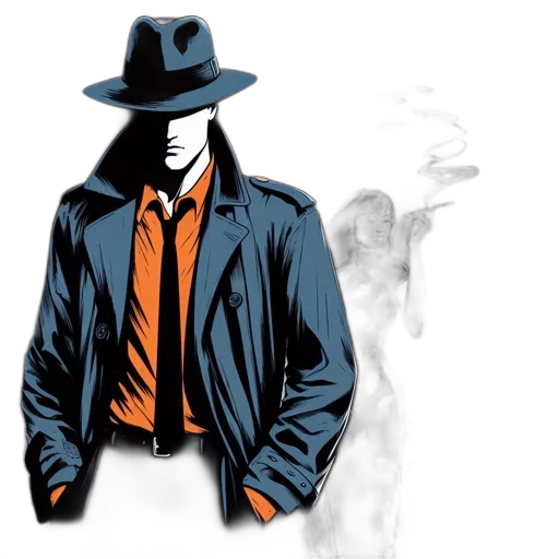 jacket, hat, mask, comic book art transparent PNG cut-out