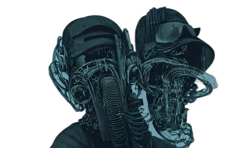 mask, face, robot, jacket transparent PNG cut-out