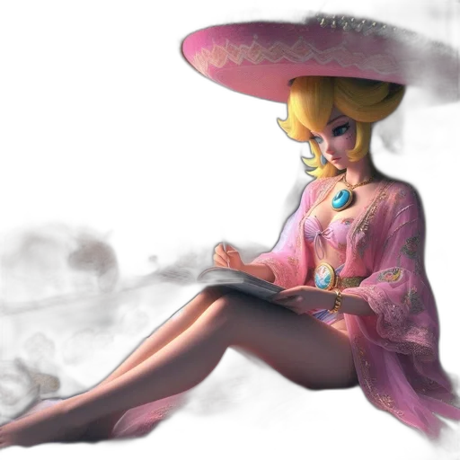 dress, hat, staff, umbrella transparent PNG cut-out