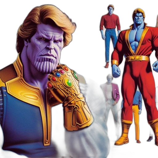 comic book art, concept art, two, distinctive transparent PNG cut-out
