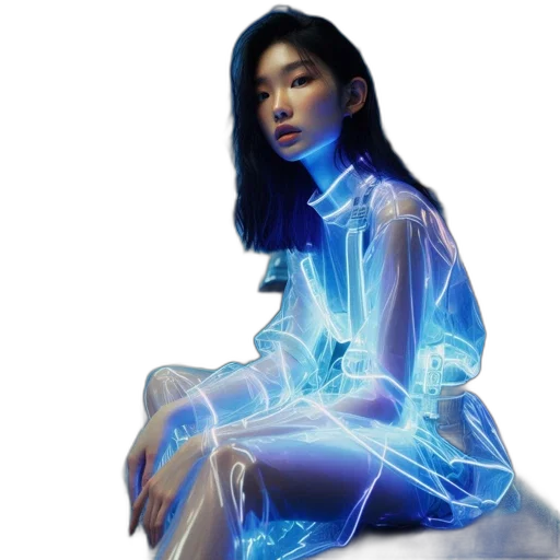 dress, robot, cyberpunk, concept art transparent PNG cut-out