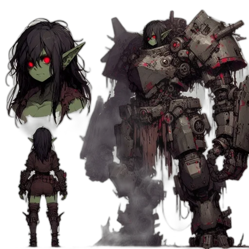 concept art, fantasy art, pixel art, cyberpunk transparent PNG cut-out
