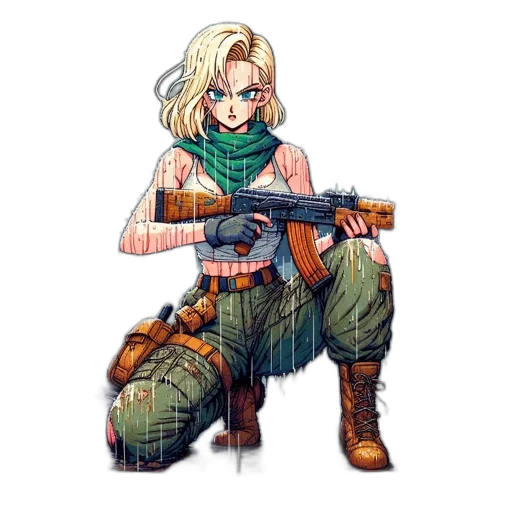 weapon, jacket, staff, pixel art transparent PNG cut-out