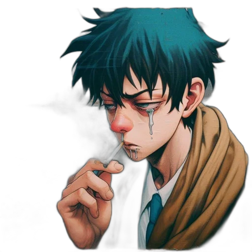 face, mask, anime, watercolor transparent PNG cut-out