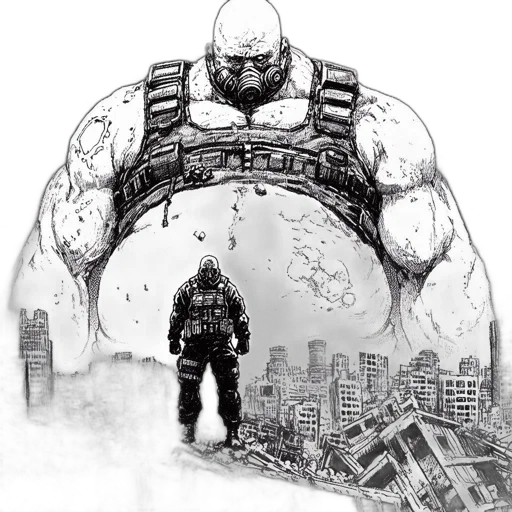 robot, jacket, comic book art, concept art transparent PNG cut-out