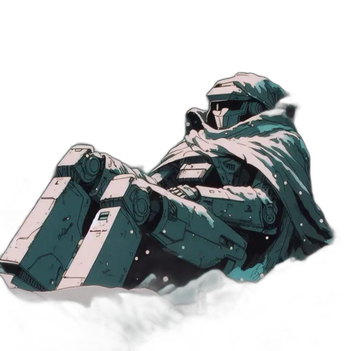 jacket, robot, mask, weapon transparent PNG cut-out