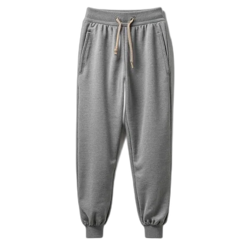 pair, grey, sweatpants, ribbed transparent PNG cut-out