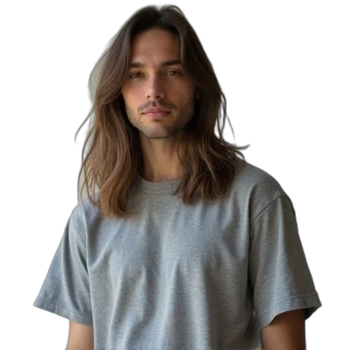 hair, face, jacket, staff transparent PNG cut-out