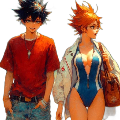jacket, concept art, watercolor, comic book art transparent PNG cut-out