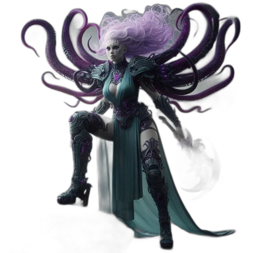 concept art, fantasy art, comic book art, cyberpunk transparent PNG cut-out