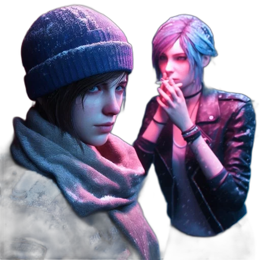 jacket, hat, face, concept art transparent PNG cut-out