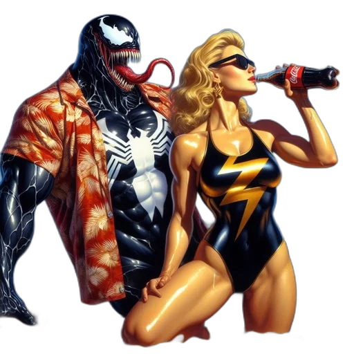 comic book art, concept art, pixel art, cyberpunk transparent PNG cut-out