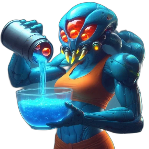 robot, weapon, creature, staff transparent PNG cut-out