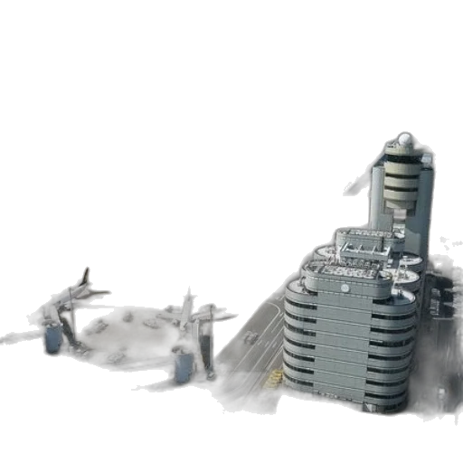 robot, weapon, building, 3d render transparent PNG cut-out