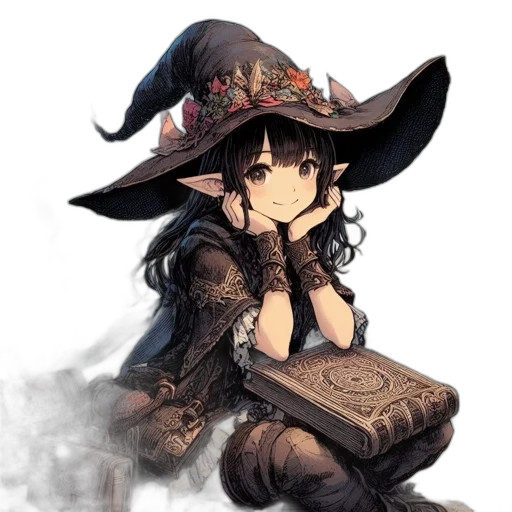 hat, staff, weapon, dress transparent PNG cut-out