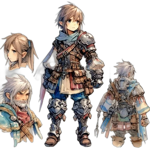 concept art, fantasy art, pixel art, watercolor transparent PNG cut-out