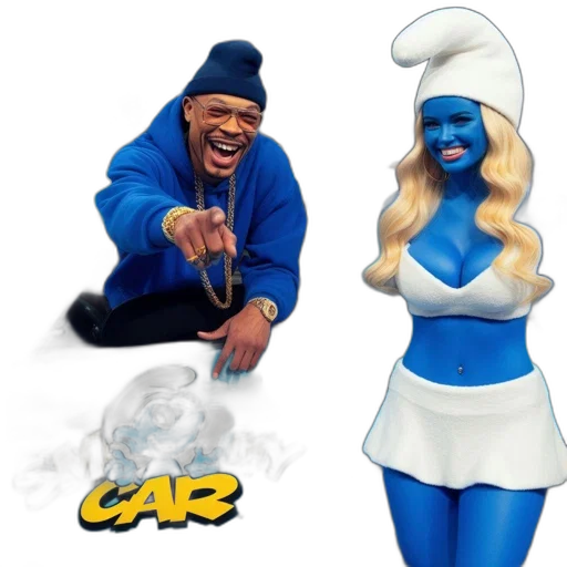 concept art, cartoon, comic book art, blue transparent PNG cut-out