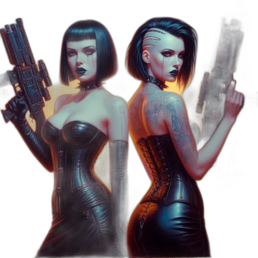 cyberpunk, concept art, comic book art, fantasy art transparent PNG cut-out