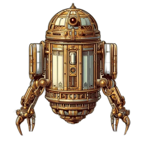 robot, 3d render, concept art, fantasy art transparent PNG cut-out