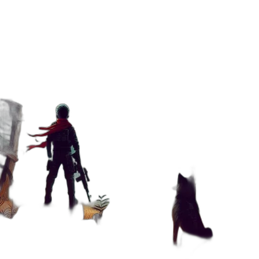 weapon, animal, staff, shoes transparent PNG cut-out